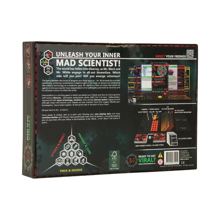 ImmunoWars Base Game Board Game, Table top back view angle