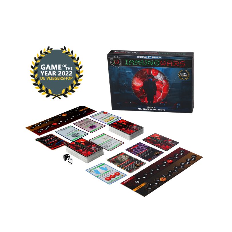 ImmunoWars Base game unpacked on table GOTY Board Game