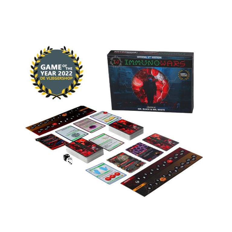 ImmunoWars Base game unpacked on table GOTY Board Game