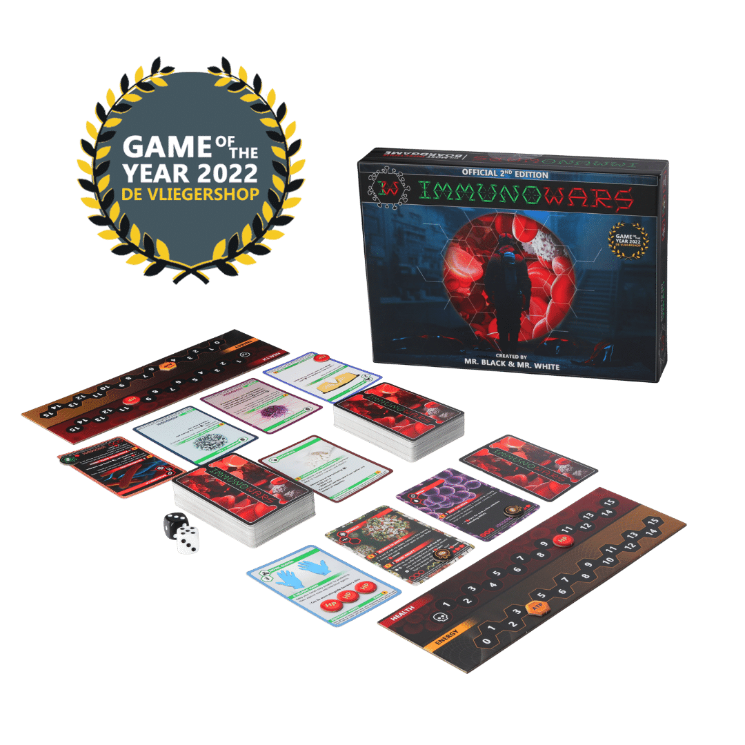ImmunoWars Base game unboxed on table